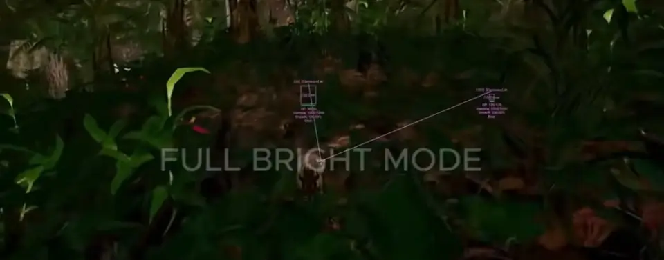Full bright + ESP The Isle full bright mode with ESP tracers through foliage