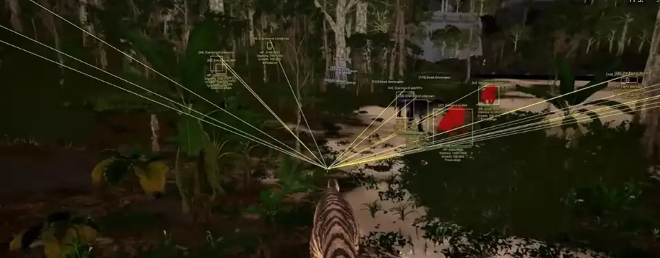 Clearing radar The Isle radar and ESP in a jungle clearing with snaplines